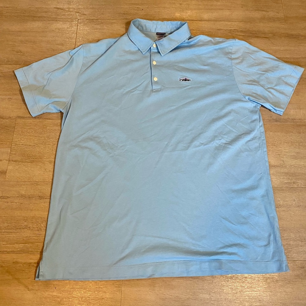 Patagonia Polo Mens Size L Short sleeve Organic Cotton